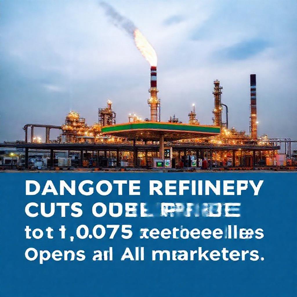 Dangote Refinery Cuts Fuel Price to ₦1,075 per Litre, Opens Sales to All Marketers